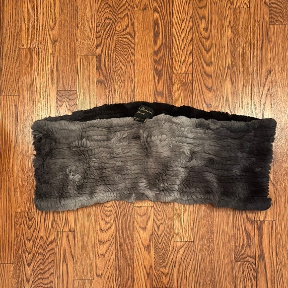 Gray and Black Fur Scarf - Picture 1 of 1